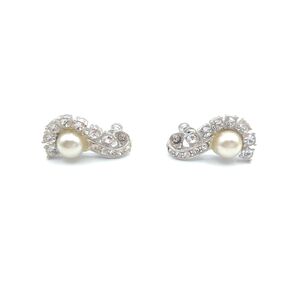 Pearl and Crystal Vintage Screw-on Earrings